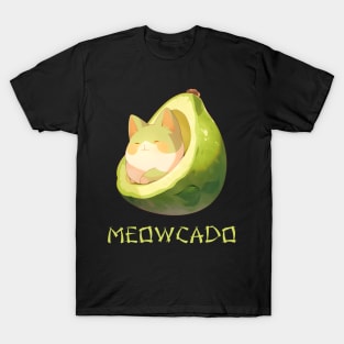 Meowcado Funny Avocado Kawaii Cat Lover T-Shirt